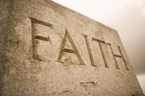 "Faith" Inscribed on a Granite Block