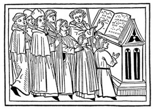Engraving of a Latin Schola
