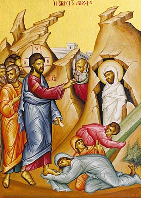 Orthodox Icon of the Raising of Lazarus