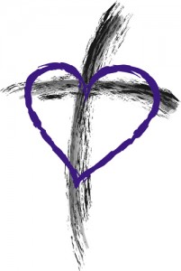 Sing of the Cross in Ashes on Purple Heart