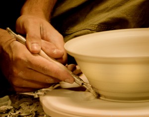 Potters Hands at Wheel