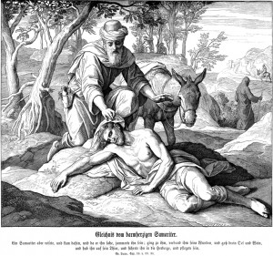 The Good Samaritan, engraving by Julius Schnorr von Carolsfeld