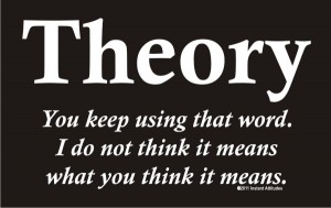 Theory - You keep using that word . . . . . 