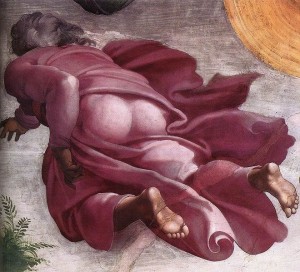 Detail of Sistine Chapel - God's backside