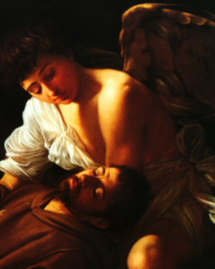 Detail, Francis in Ecstasy, Caravaggio