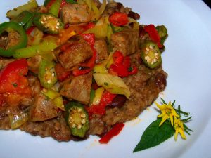 Cajun Stir Fried Liver and Okra (Dirty Rice)